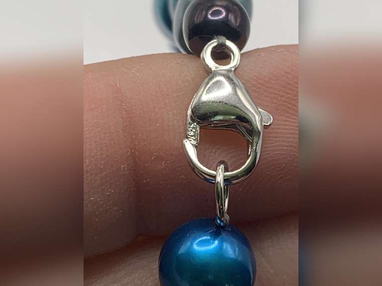 HONORA MULTI SHAPE SHADES OF BLUE CULTURED FRESHWATER PEARL NECKLACE 34" LONG WITH 925 STERLING CLASP (NAVY, SKY BLUE, ROYAL) - CHECKOUT