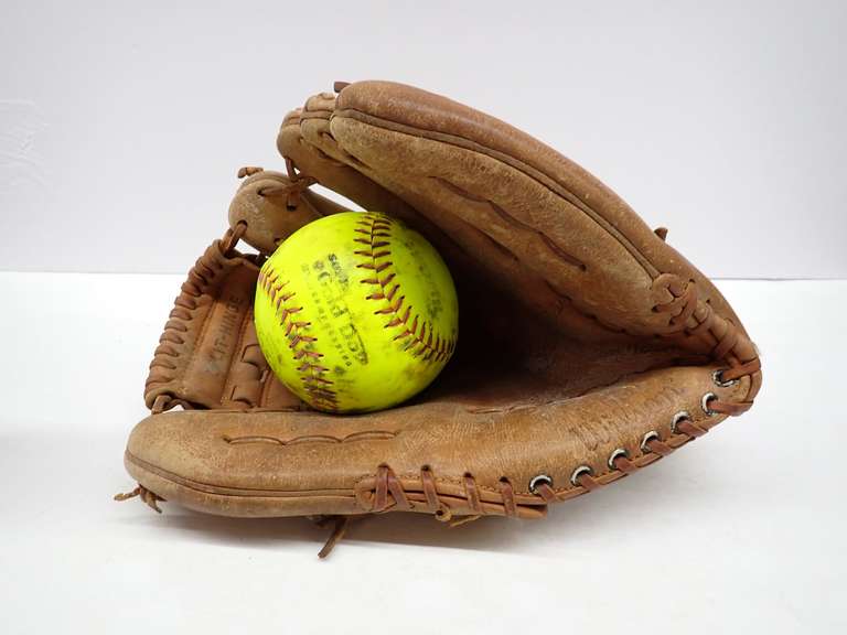 Vintage Ball Glove with Softball