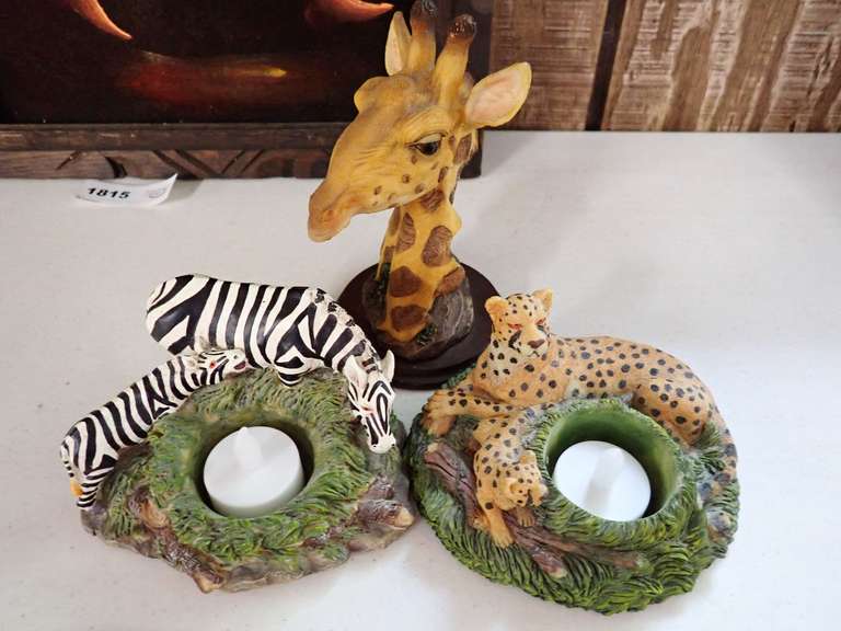Safari Theme Decor and Utensil Lot