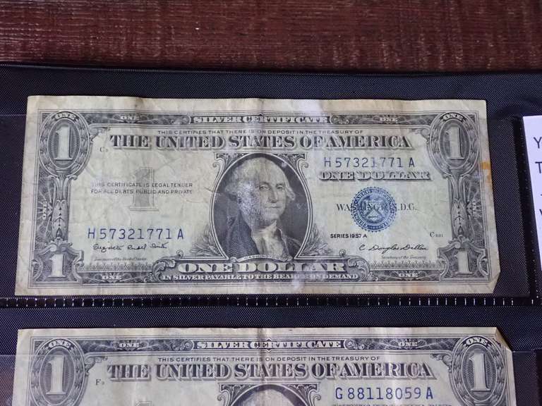 (3) SERIES 1957 $1 SILVER CERTIFICATES