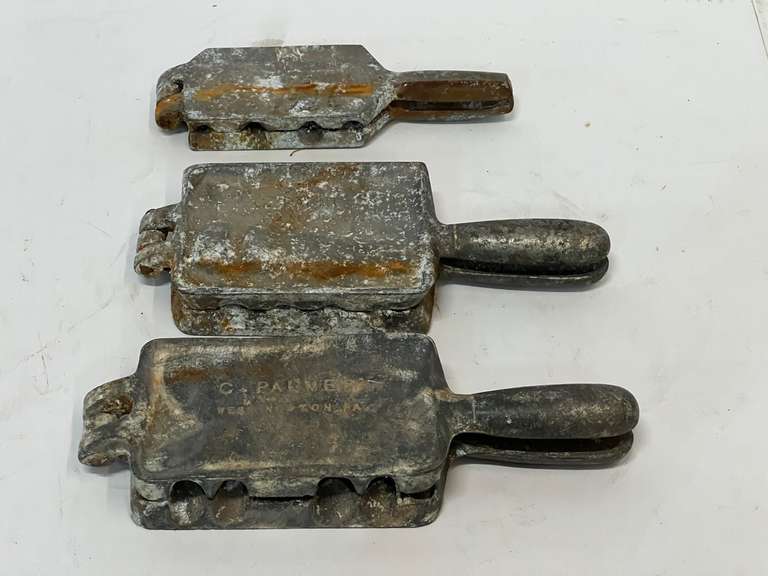 Lead weight fishing molds, set of three, see pictures for details.