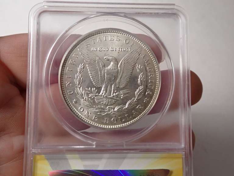 1890 MORGAN SILVER DOLLAR COIN - ANACS MS63