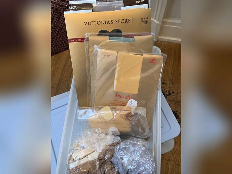 4 TOTES FULL OF NEW PANTY HOSE, NEW KNEE HIGHS, SOCKS & MORE - MASTER BED CLOSET 2