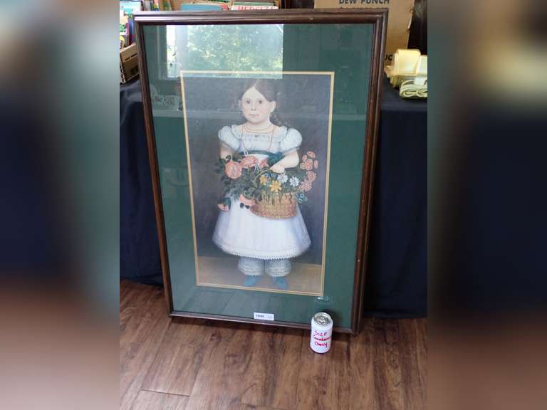 Framed Portrait of a Girl with Flowers