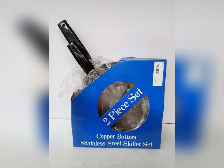 2-Piece Copper Bottom Stainless Steel Skillet Set