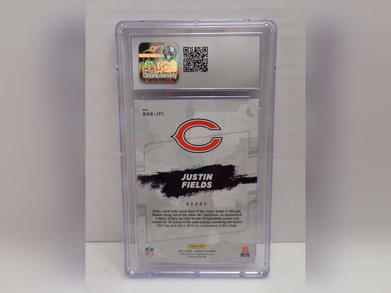 2021 DONRUSS, ROOKIE GRIDIRON KINGS, JUSTIN FIELDS, CSG GEM MINT 10