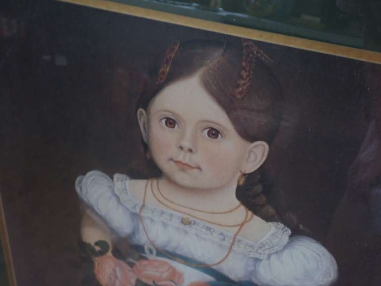 Framed Portrait of a Girl with Flowers