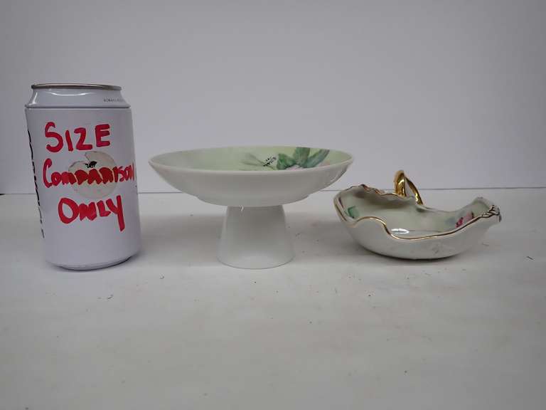 Two Hand Painted Dishes; Butterfly Dish Signed