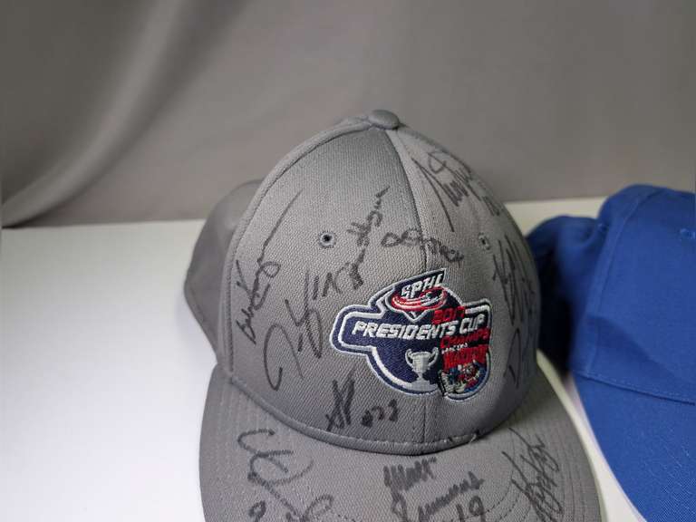 TEAM AUTOGRAPHED MACON MAYHEM CAP AND UNSIGNED MACON MAYHEM CAP