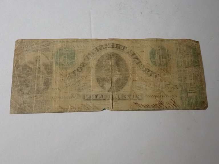 1862 VIRGINIA TREASURY $5 BANK NOTE