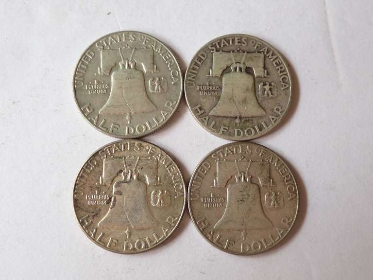 (4) FRANKLIN HALF DOLLAR COINS - 90% SILVER