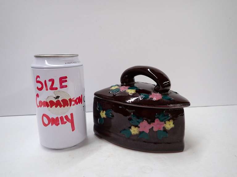 Ceramic Iron Trinket Box with Floral Design