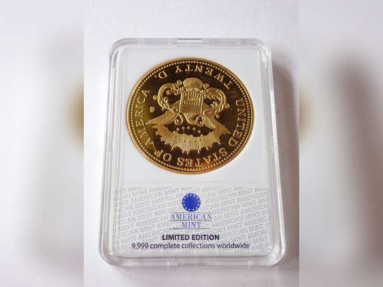 AMERICAN MINT 1849 LIBERTY HEAD DOUBLE EAGLE REPLICA $20 PROOF COIN - SEE PHOTOS FOR DETAILS