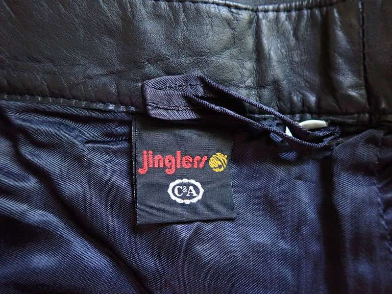 Jinglers C&A Black Leather Pants - No size tag - Appears to fit a Womens Size 8 - Please come to inspection verify these fit your needs.