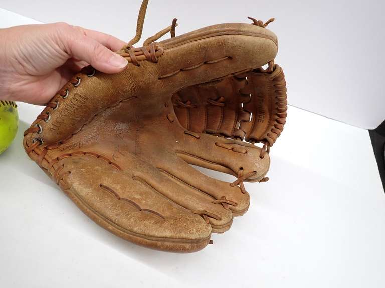 Vintage Ball Glove with Softball