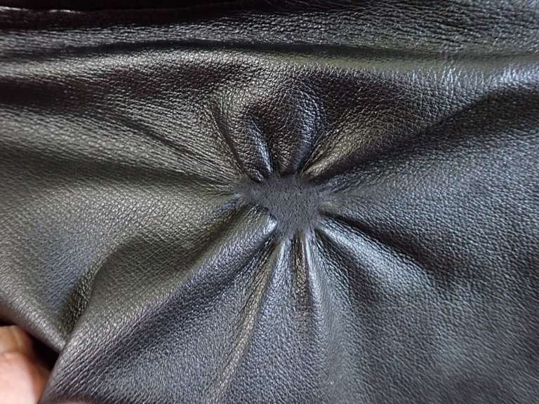 Men's Black Leather Jacket, Size Large