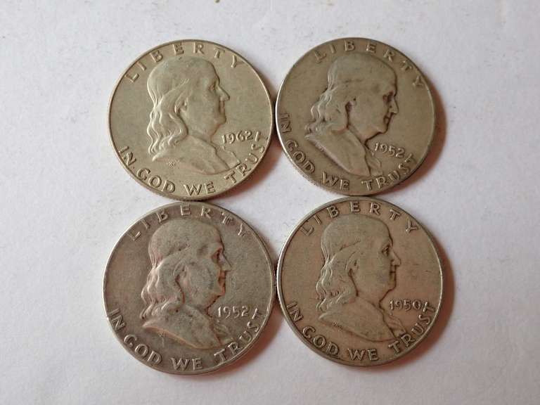 (4) FRANKLIN HALF DOLLAR COINS - 90% SILVER