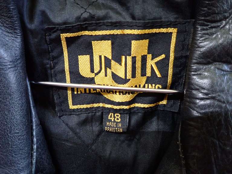 Unik International Leather Motorcycle Jacket - Size 48