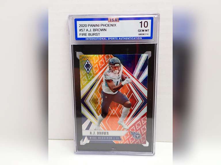 2020 PANINI PHOENIX #57, A.J. BROWN, FIRE BURST, ISA 10 GEM MINT