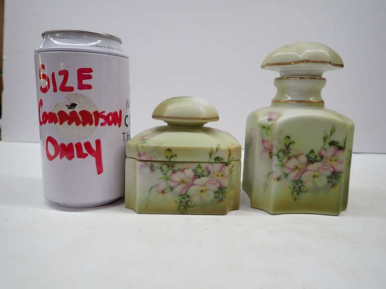 Hand Painted Nippon Trinket Box and Decanter