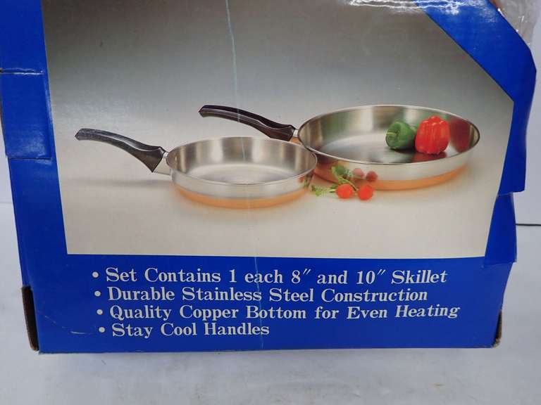 2-Piece Copper Bottom Stainless Steel Skillet Set