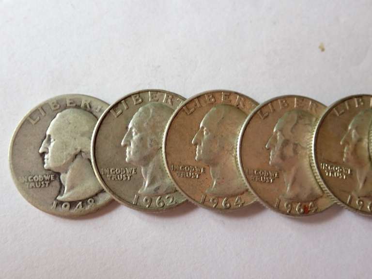 (10) WASHINGTON QUARTERS - 90% SILVER