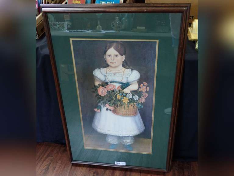 Framed Portrait of a Girl with Flowers