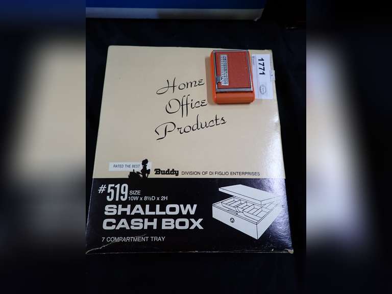 Buddy Home Office Products #519 Shallow Cash Box with Address Finder