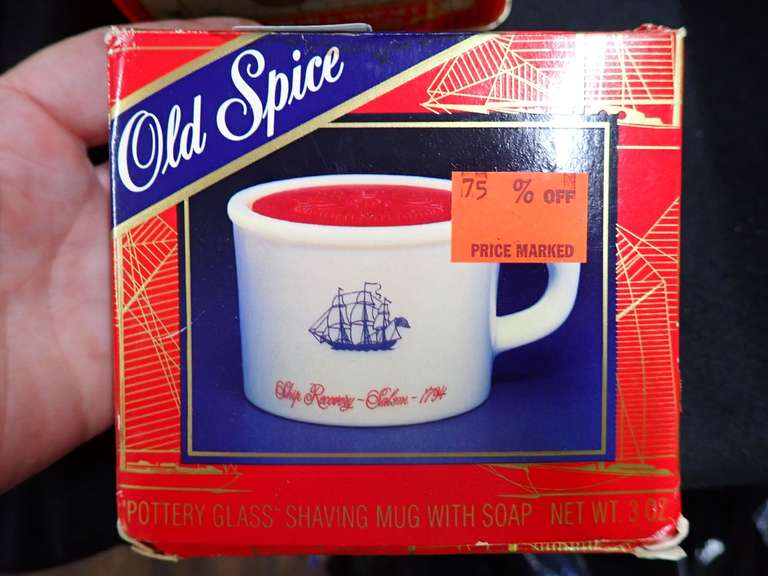 Burma-Shave & Old Spice Shaving Mugs with Soap