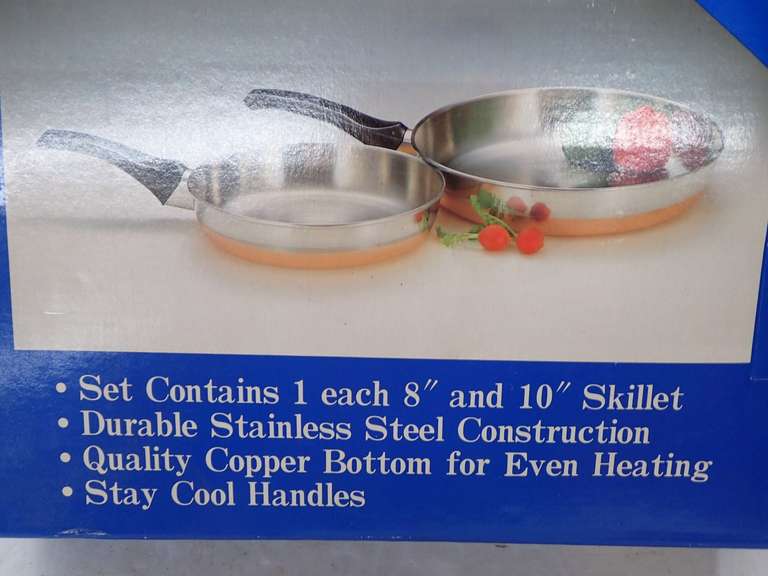 Stainless Steel Copper Bottom 2-Piece Skillet Set