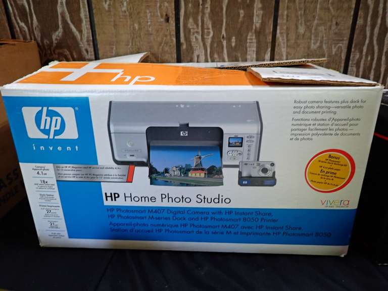 HP Home Photo Studio M407 Digital Camera & Photosmart 8050 Printer - Please come to inspection to verify box contents - Open Box