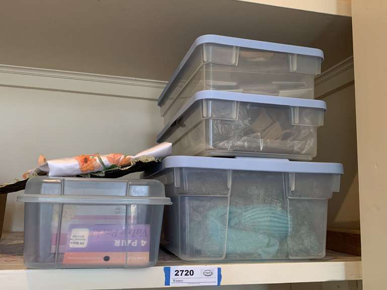 4 TOTES FULL OF NEW PANTY HOSE, NEW KNEE HIGHS, SOCKS & MORE - MASTER BED CLOSET 2