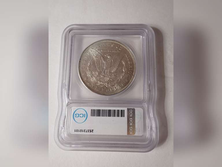 1878-S MORGAN SILVER DOLLAR COIN - ICG AU55 CLEANED