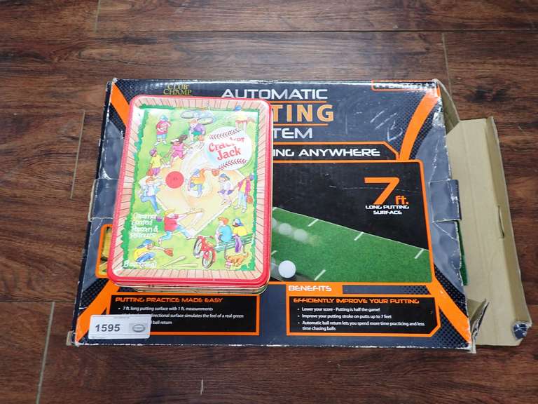Club Champ Automatic Putting System and Cracker Jack Tin