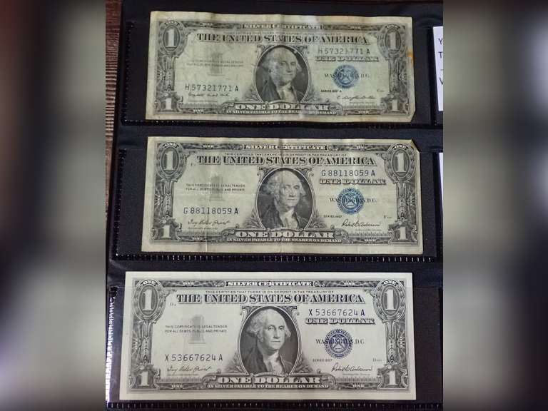 (3) SERIES 1957 $1 SILVER CERTIFICATES