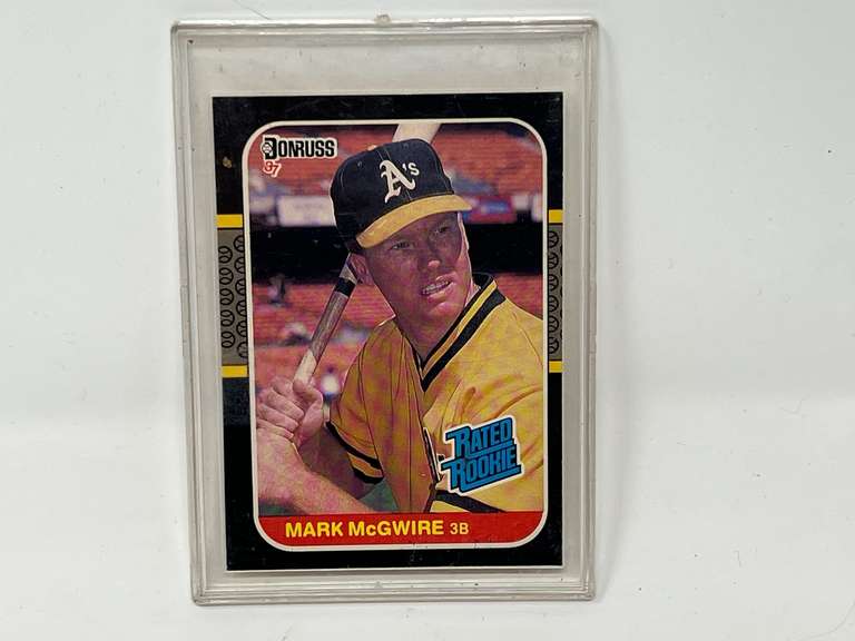 Donruss sports card, Mark McGwire, Rated Rookie, comes with top loader display, unsearched, see pictures for details.