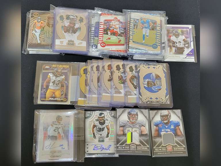 UNSEARCHED FOOTBALL SPORTS CARDS-INCLUDES AUTO AND PATCH RELICS