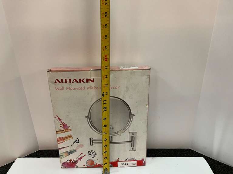 Alhakin wall mounted make up mirror, comes in original box, see pictures for details.