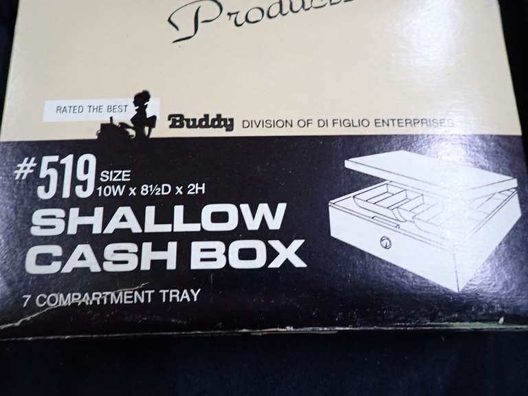 Buddy Home Office Products #519 Shallow Cash Box with Address Finder