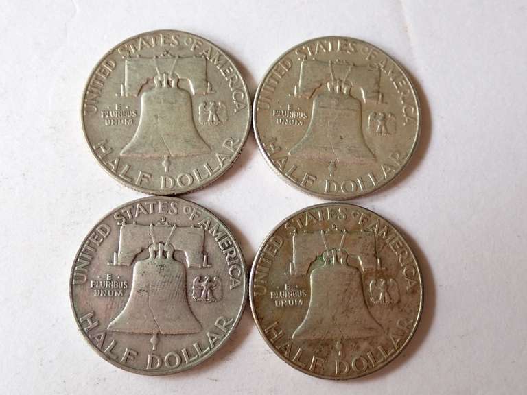 (4) FRANKLIN HALF DOLLAR COINS - 90% SILVER