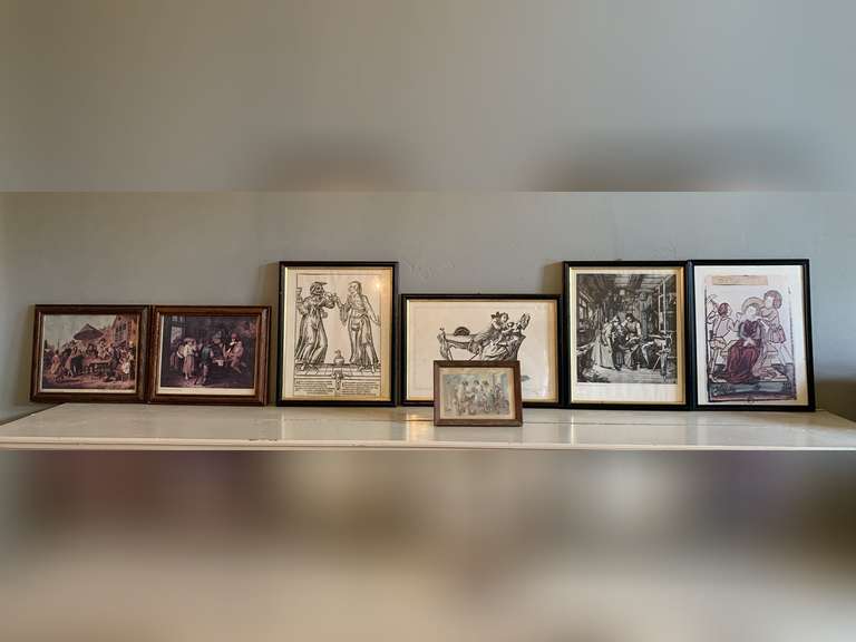 8 VINTAGE DENTIST FRAMED PRINTS (VARIOUS SIZES) - DINING ROOM