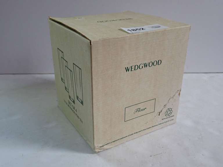 Wedgwood Fleur Iced Tea/Beverage Glasses - Set of 4 in Original Box