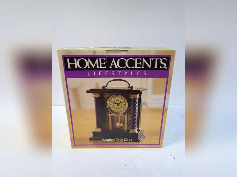 Home Accents Lifestyles Wooden Desk Clock
