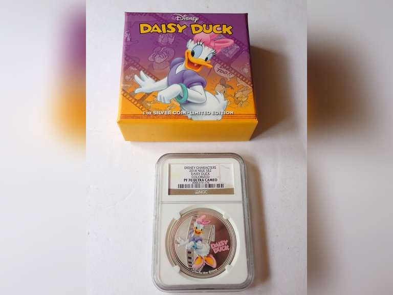 2014 NIUE $2 DAISY DUCK COLORIZED COIN NGC PF70 ULTRA CAMEO
