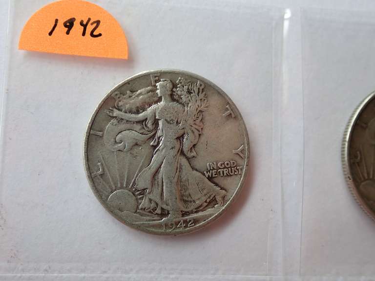1942 & 1943 WALKER HALF DOLLAR COINS