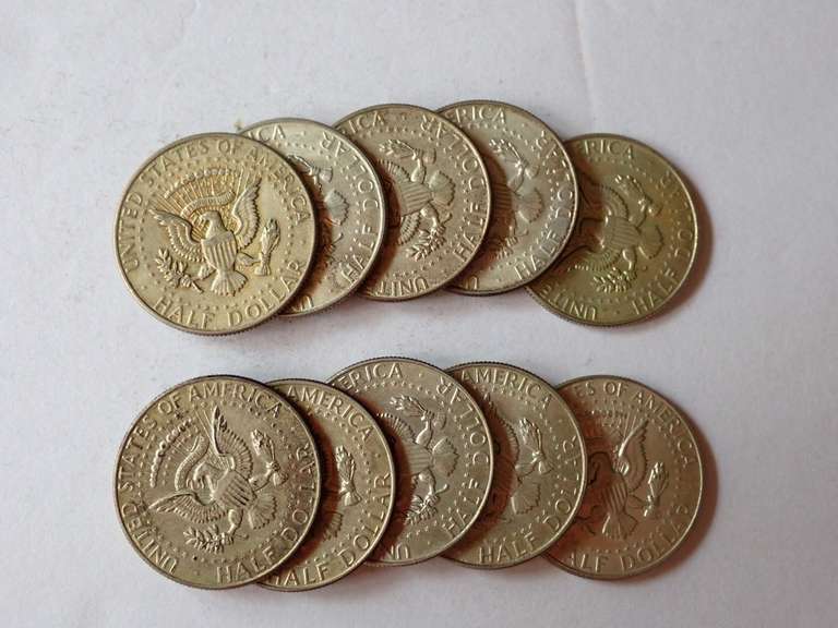 (10) KENNEDY HALF DOLLAR COINS - 40% SILVER