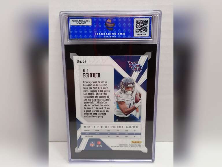 2020 PANINI PHOENIX #57, A.J. BROWN, FIRE BURST, ISA 10 GEM MINT