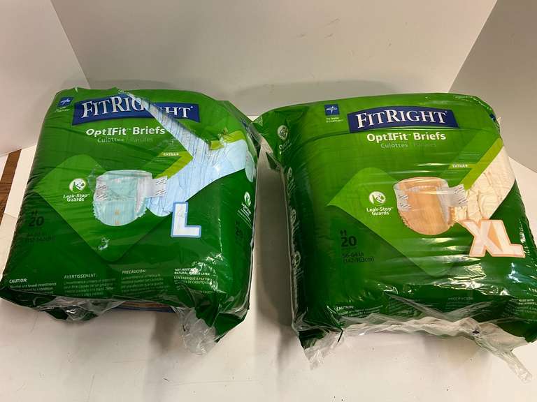 Medline FitRight OptiFit briefs, L and XL, see pictures for details.