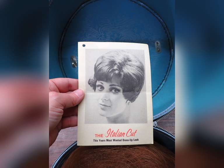 Vintage Hat Box with Wig and Mannequin Head