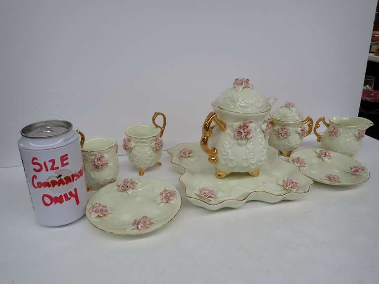 Porcelain Rose Decorated Tea Set